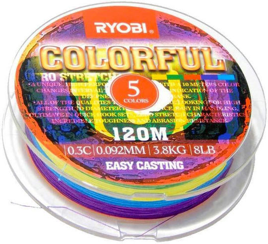 Ryobi Colorful x8 Braid Νήμα Ψαρέματος Μήκους 120m