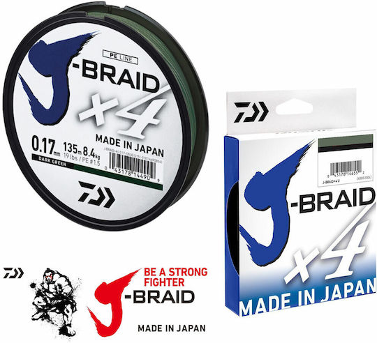 Daiwa J-Braid Fir de pescuit 270m / 0.15mm / 2.6kg