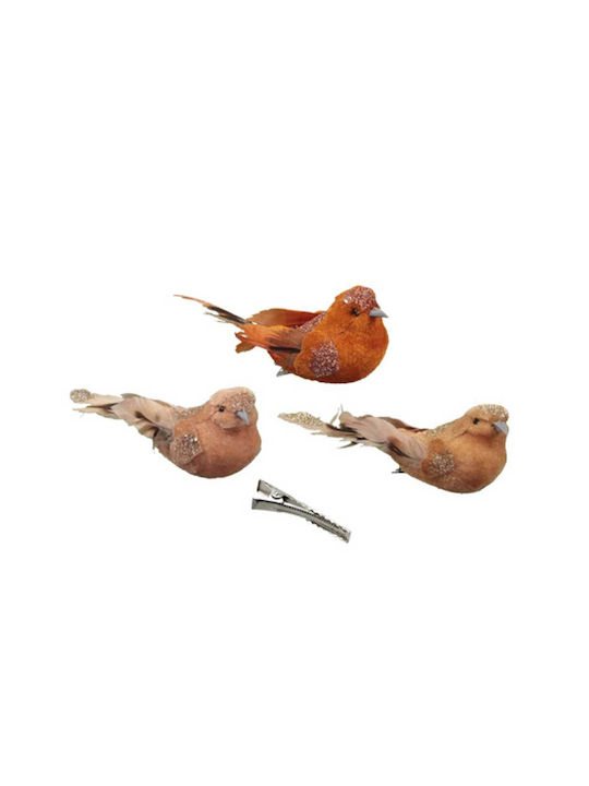 Set of Decorative Birds made of Fabric 13cm 6pcs