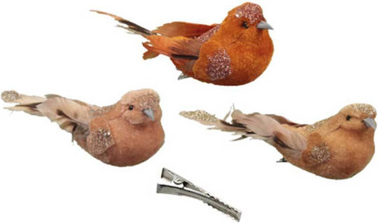 Set of Decorative Birds made of Fabric 13cm 6pcs