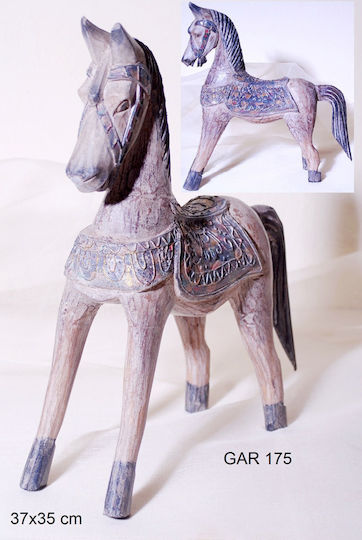 Royal Art Collection Dekorativ Pferd aus Holz Pferdchen 35x35x37cm 1Stück Royal Art Collection Dekorativ Pferd aus Holz Pferdchen 35x35x37cm 1Stück