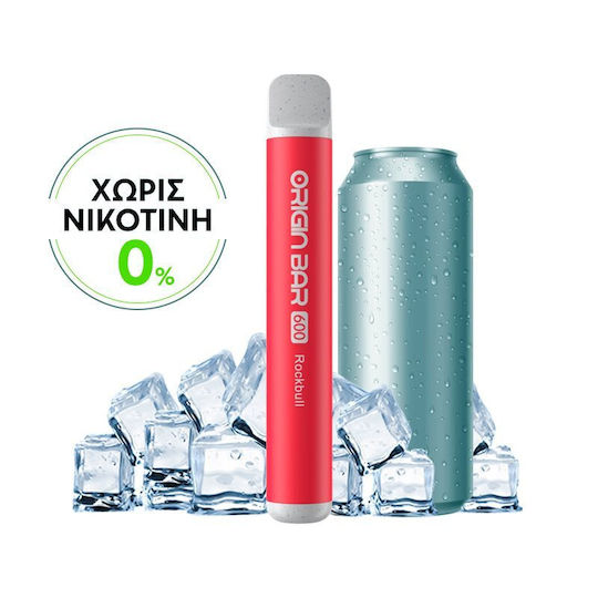 Aspire Origin Bar Ηλεκτρονικό Τσιγάρο μιας Χρήσης 600 Εισπνοών RockBull χωρίς Νικοτίνη 2ml Κόκκινο