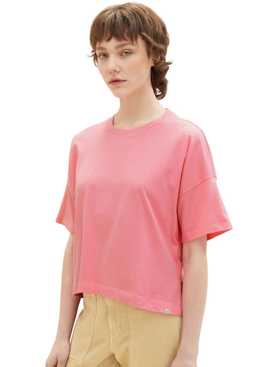 Tom Tailor Women's Blouse Short Sleeve Pink