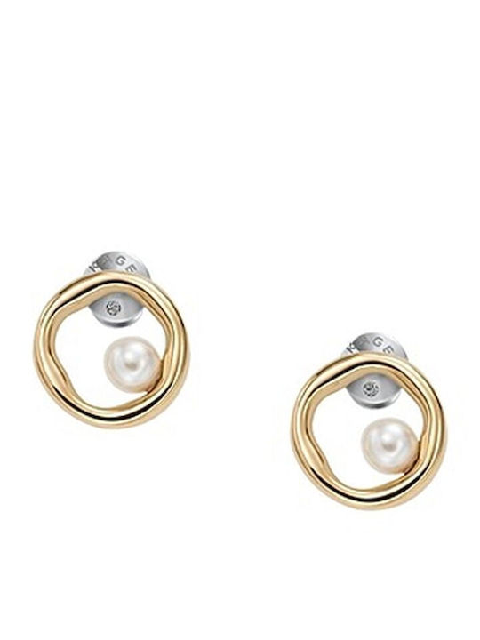 Skagen Earrings made of Steel Gold Plated with Stones & Pearls