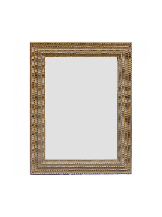 Lampiris Interiors Oglindă de Perete cu Auriu Ramă din Lemn 90x60cm 1buc