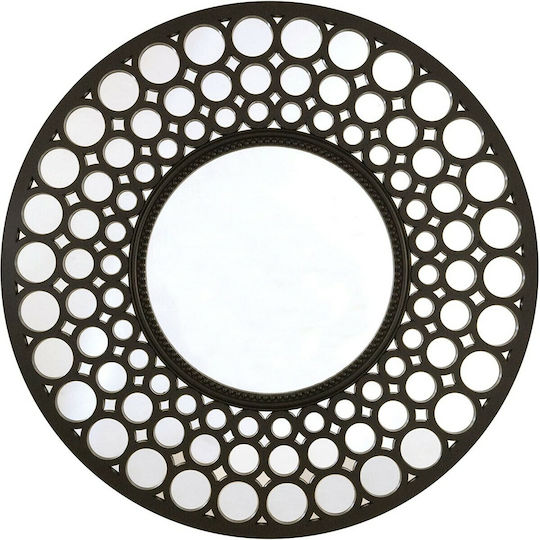 Innova Wandspiegel mit Schwarz Kunststoff Rahmen Durchmesser 63cm 1Stück