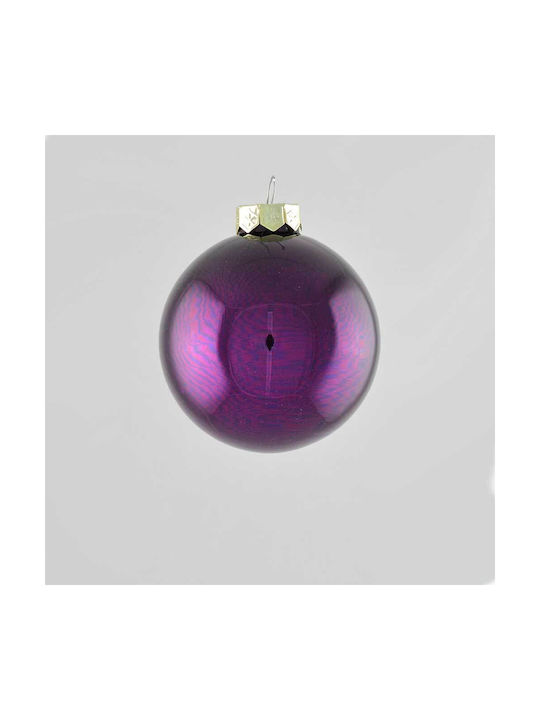 Hängendes Kugel Ornament Ornament Glas Lila 8cm