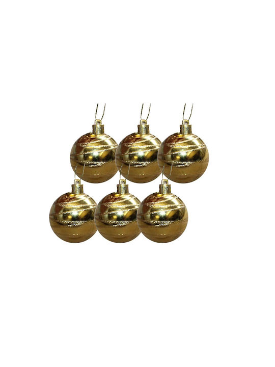 Christmas Ball Ornament Gold 6pcs