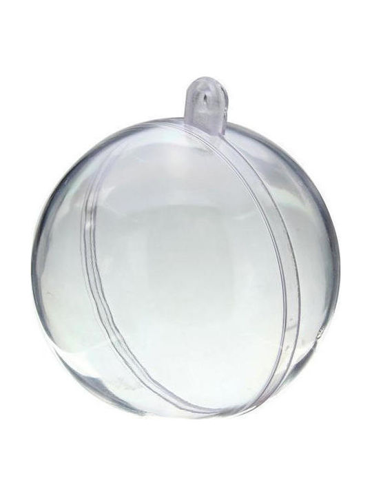 Ornament de Crăciun Bilă Plastic Transparent cu Pulbere de Aur cu Paiete Set 10buc