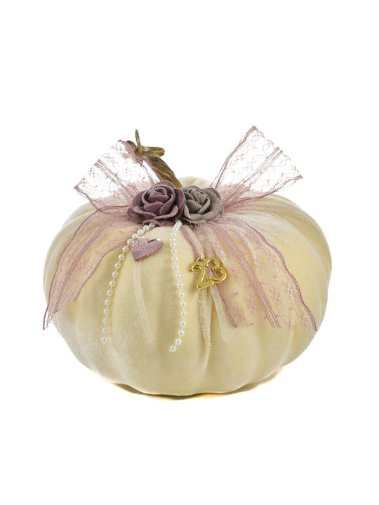 Tabletop Lucky Charm Pumpkin Beige made of Metal 1pcs