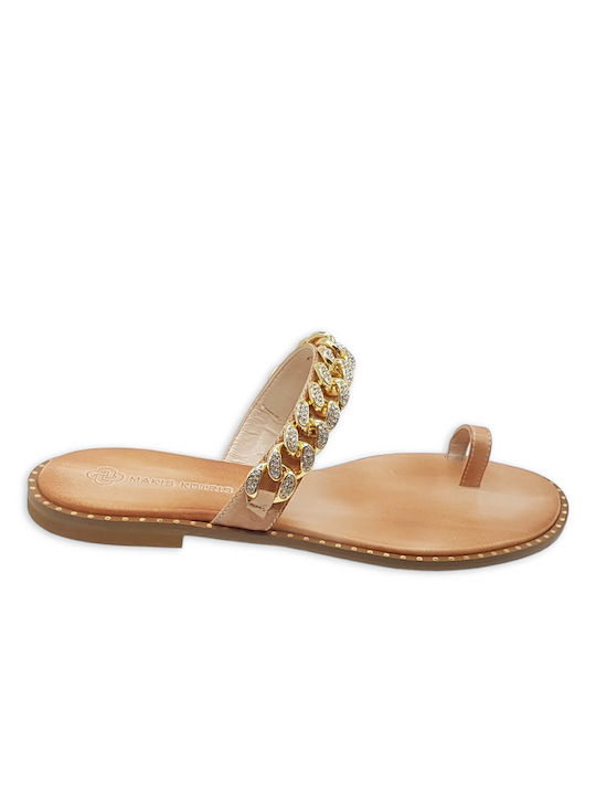 Makis Kotris Leather Women's Sandals Beige