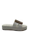 Leather Women's Flat Sandals in White Color