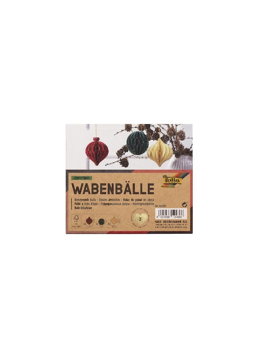 Folia Weihnachtshänger Kugel Ornament Set 3Stück