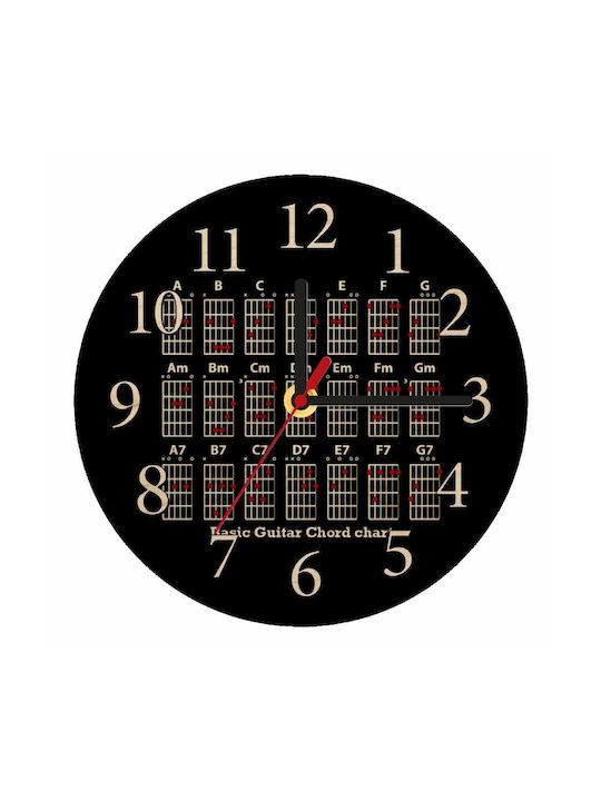 Wall Clock Wooden Black Ø20cm