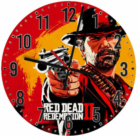 Koupakoupa Silent Wall Clock Wooden Red Ø30cm