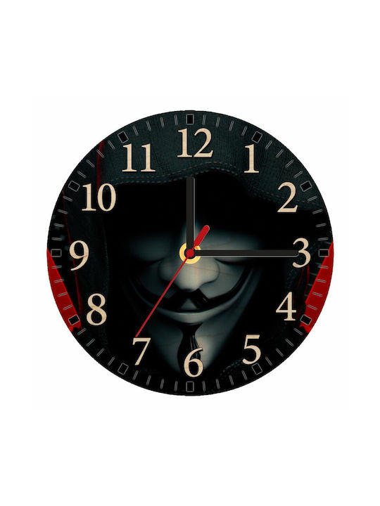 Wall Clock Wooden Black Ø20cm