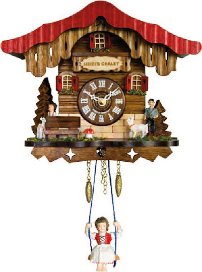 Antique Wooden Wall Clock with Pendulum Brown 11x19cm