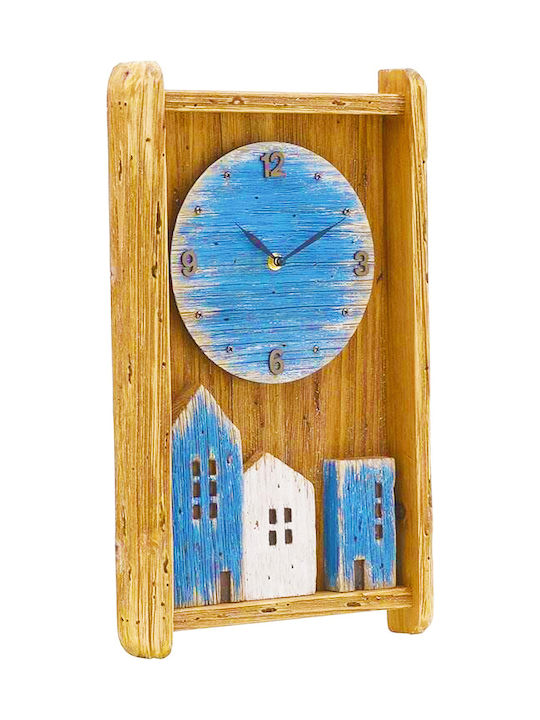 Wall Clock Wooden Beige 30x30cm