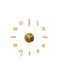 3D Wall Clock Sticker Plastic Gold Ø120cm