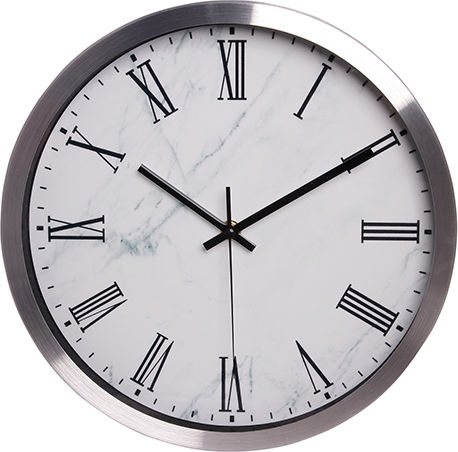 Etoile Wanduhr Metallisch Silber Ø30cm