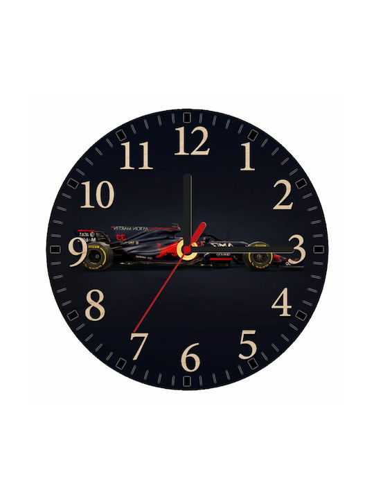 Wall Clock Wooden Black Ø20cm