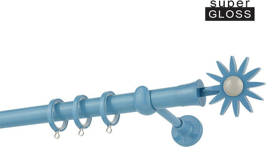 Zogometal Μεταλλικό Κουρτινόξυλο CP4054 Μονό Φ25mm 160εκ. Γαλάζιο