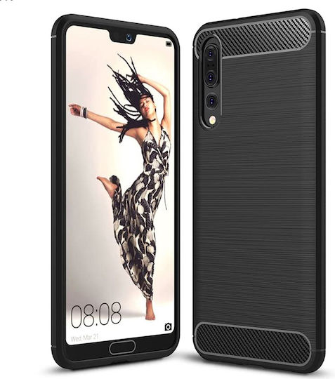 Techsuit Carbon Задна корица Силикон Черен (Huawei P20 Pro)
