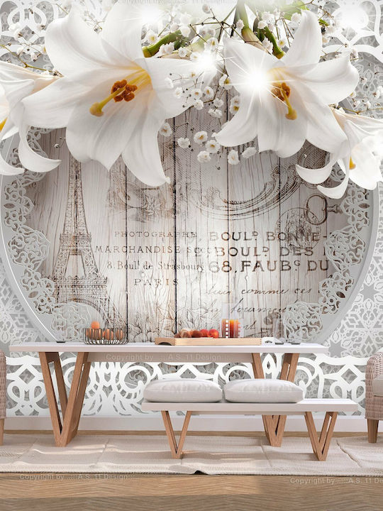 Wall Mural Fabric White L200xW140cm