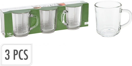 Mug Glass Transparent 240ml 3pcs Mug Glass Transparent 240ml 3pcs