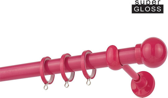 Zogometal Μεταλλικό Κουρτινόξυλο CP0058 Μονό Φ25mm 40εκ. Φούξια 4505