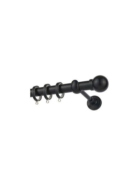 Zogometal Μεταλλικό Κουρτινόξυλο Μονό Φ25mm 240εκ. Μαύρο