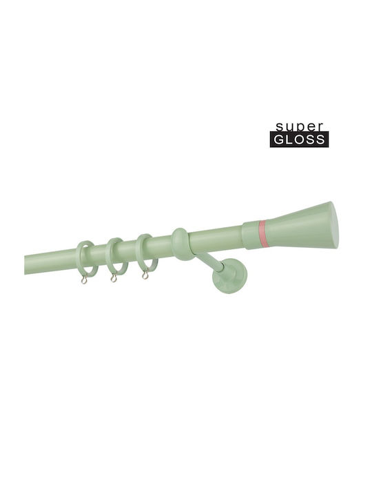 Zogometal Μεταλλικό Κουρτινόξυλο Prestige Collection Μονό Φ25mm 160εκ. Πράσινο