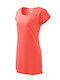 Sommer Mini Sportliches Damenkleid T-Shirt Kurzärmelig Orange