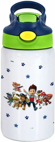 Koupakoupa Kinderflasche Pfoten-Patrouille Rostfreier Stahl mit Strohhalm Weiß 350ml