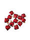 Hanging Heart Ornament Glass Red 3.7x3.7cm Set 12pcs