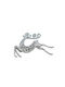 Hängendes Ornament Hirsche Silber mit Glitzer 10cm