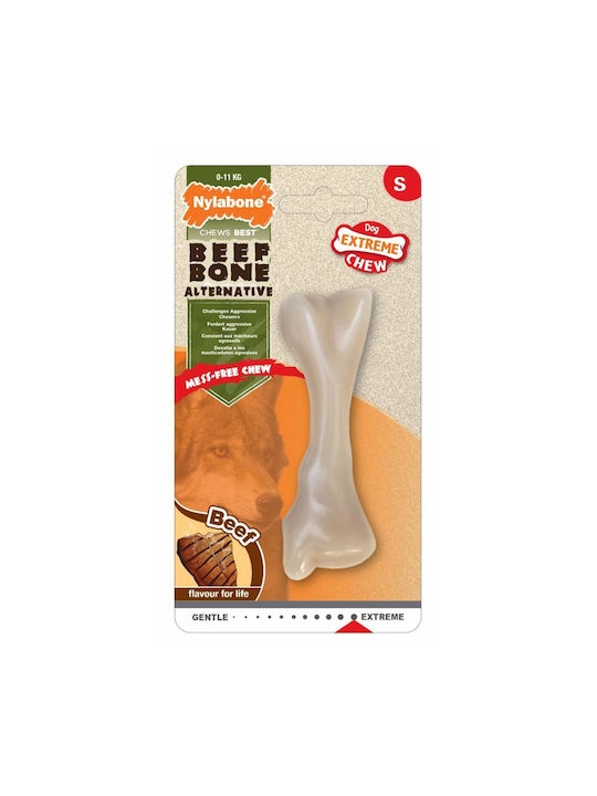 Nylabone Bone Toy Dog with Flavor Beef Small White 1pcs