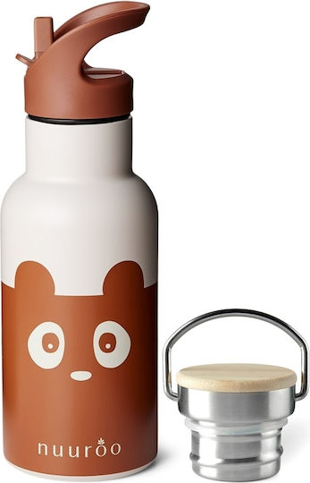 Nuuroo Bertil Kids Water Bottle Thermos Stainless Steel with Straw Coffee 350ml