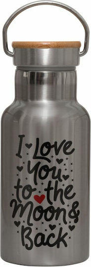 Koupakoupa I Love You Stainless Steel Thermos Bottle 350ml Silver