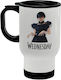 Koupakoupa Stainless Steel Thermos Bottle 450ml White with Handle and Straw