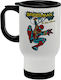 Koupakoupa Stainless Steel Thermos Bottle 450ml White with Handle and Straw