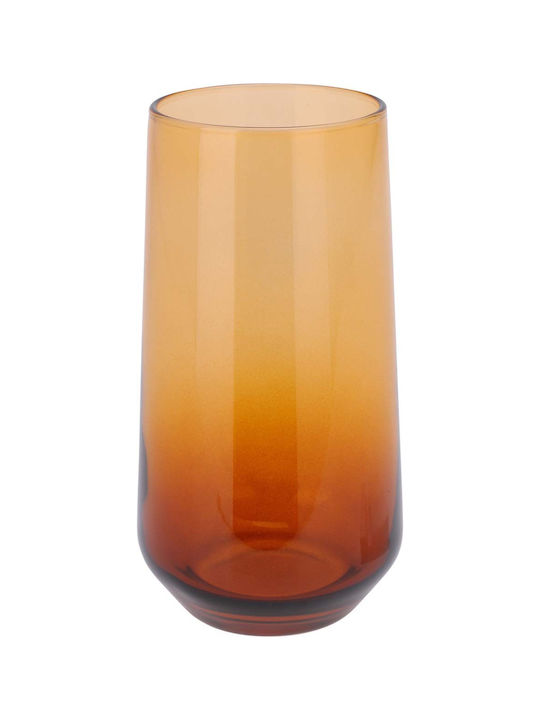 JK Home Decoration Ποτήρι Νερού από Γυαλί σε Μελί Χρώμα 470ml