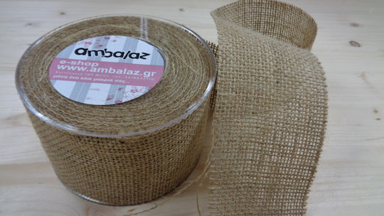 Kappa Decor Burlap Ribbon Beige 65mm 9.2m 1pcs