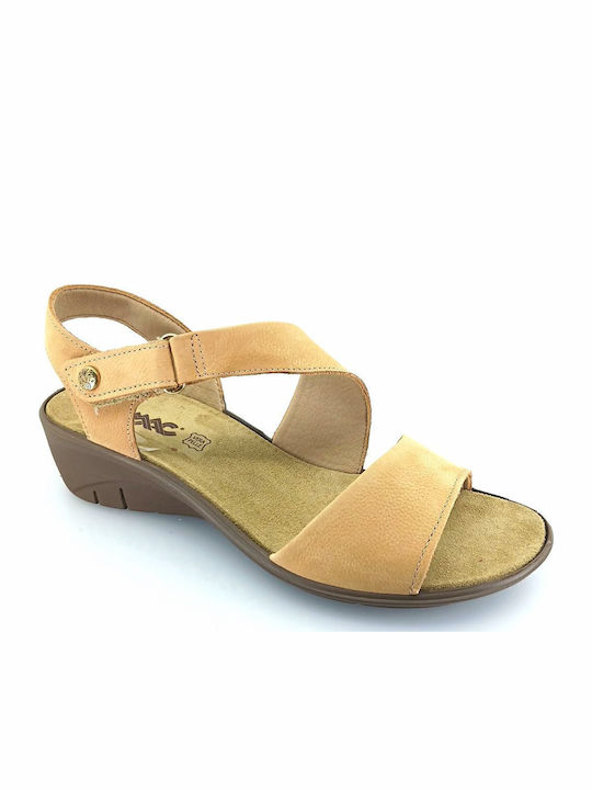 Imac Anatomic Women's Leather Platform Shoes Beige