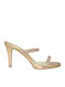 Leder Sandalen mit Strass Gold
