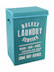 Collapsible Fabric Laundry Basket with Lid Turquoise