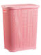 Decor Wäschekorb aus Kunststoff mit Deckel 44x36.5x53.5cm Rosa