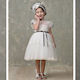 Designer's Cat White Baptism Clothing Set with Hair Accessories & Dress made of Tulle 2pcs