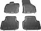 Rezaw Plast Set of Front and Rear Mats 4pcs Tray Type for Skoda Octavia 2013- Black