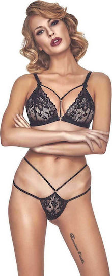 Anais Apparel Sexy Σετ Εσωρούχων με Δαντέλα Μαύρο